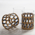 kolorowy papier rattan glass rattan/wiklinowy szklanka